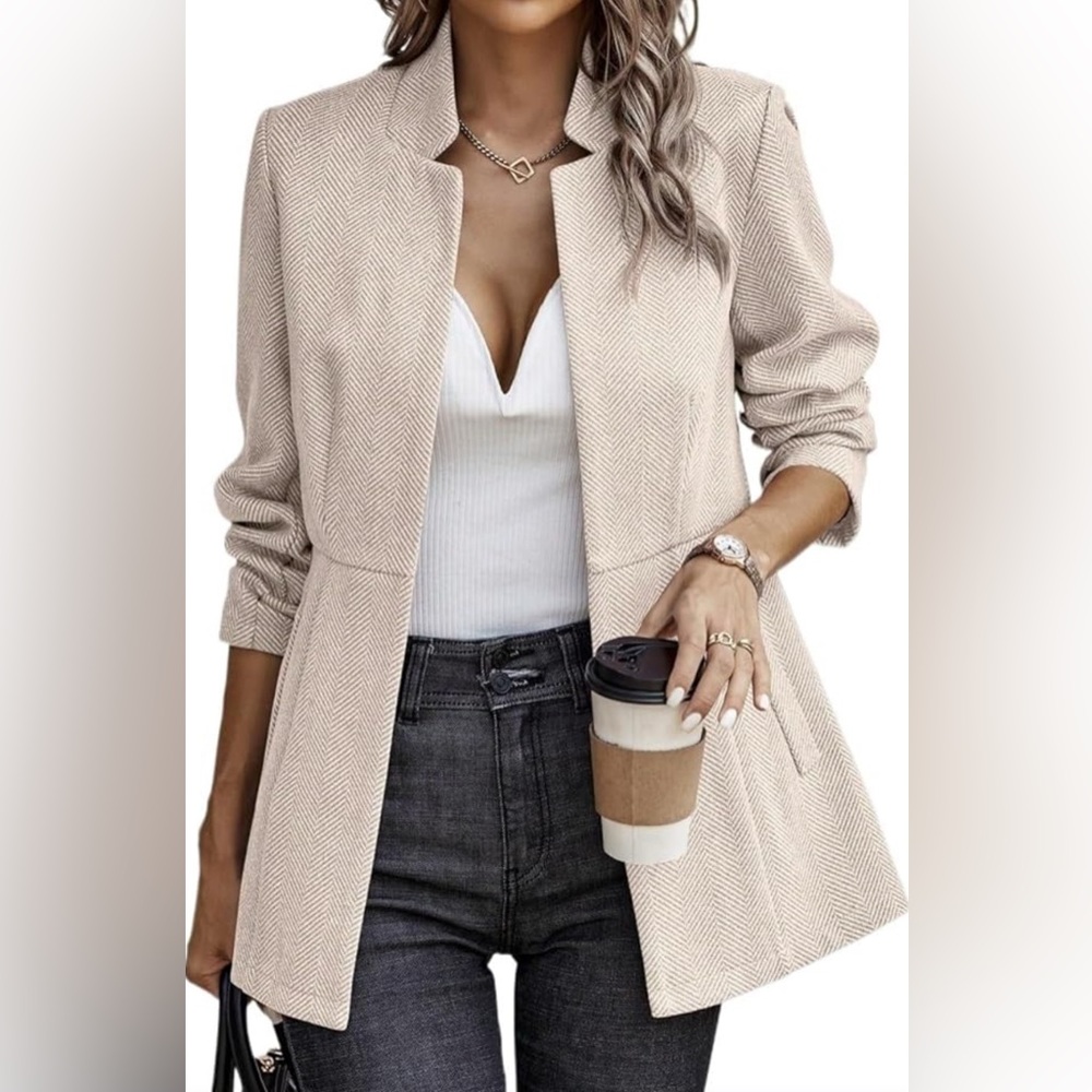 Winter Coats For Women Solid Color Long Sleeve Elegant Coat